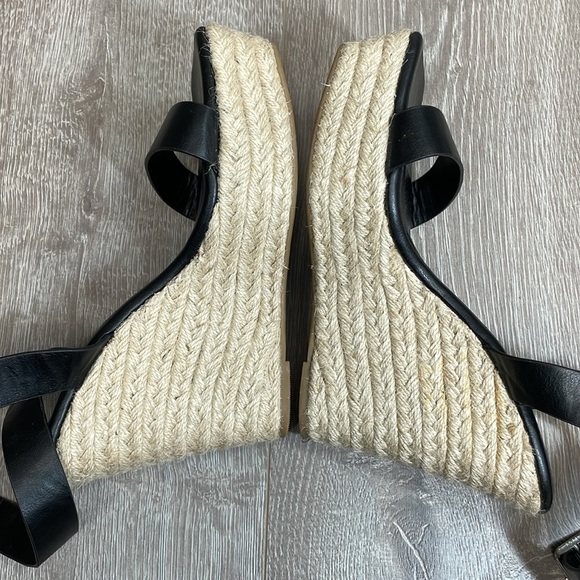Bamboo Espadrille High Wedge Platform Heel Square Toe Ankle Strap Sandals 8 - Picture 9 of 14